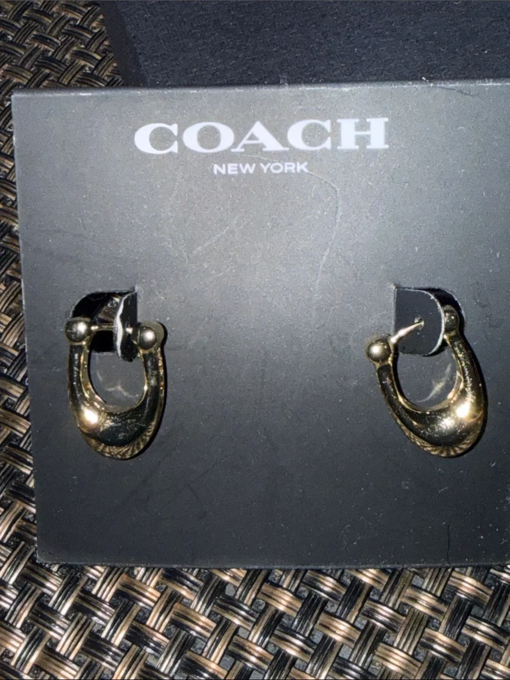 Coach Gold-Tone Small Hoop Earrings - Picture 3 of 5